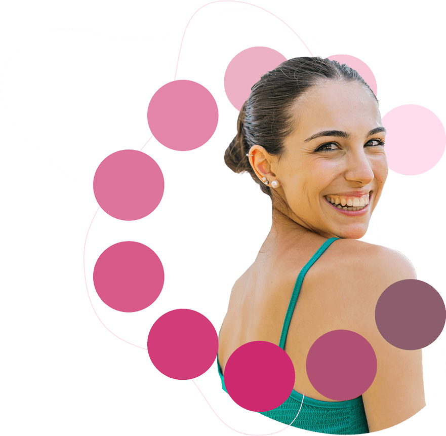 Mulher sorrindo Form Collagem Veg